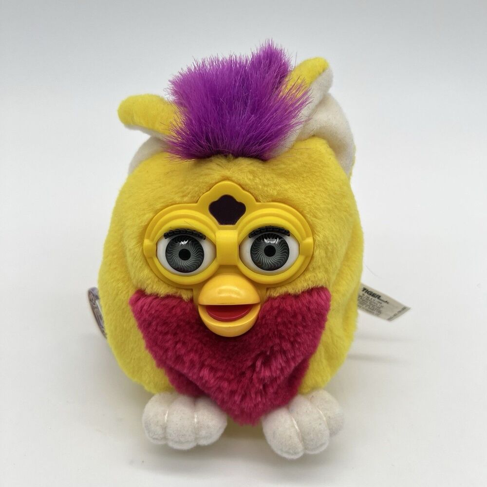 1999 Hasbro Model 70-751 Talking Furby Buddies Tiger Yellow Clean Voice Works